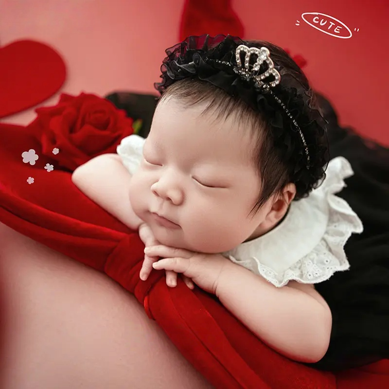 2026 Black Dress Red Set - Newborn Photography Theme - Image 3